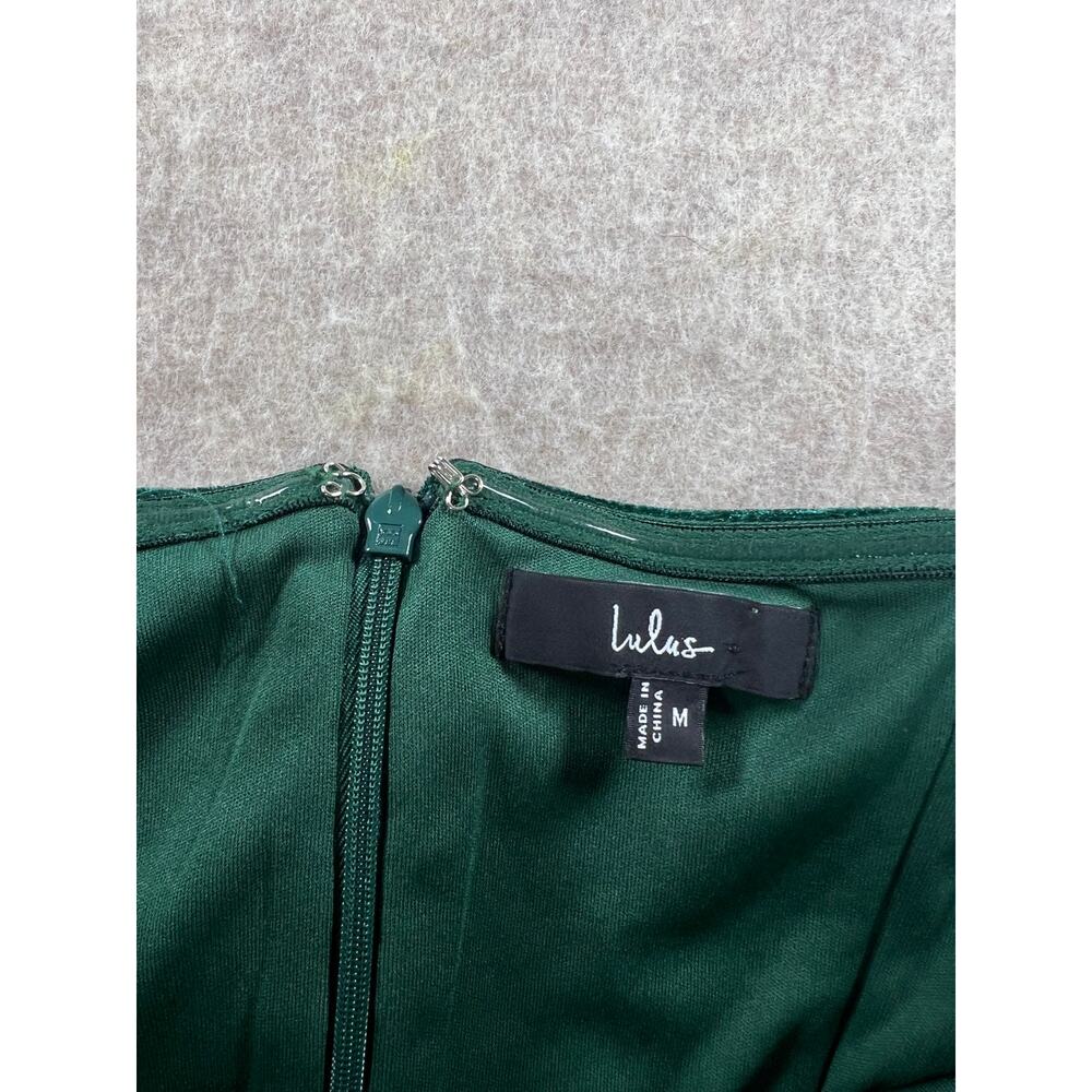 Lulu's Luxurious Allure Emerald Green Velvet Strapless Maxi Dress Size Medium - Picture 8 of 11